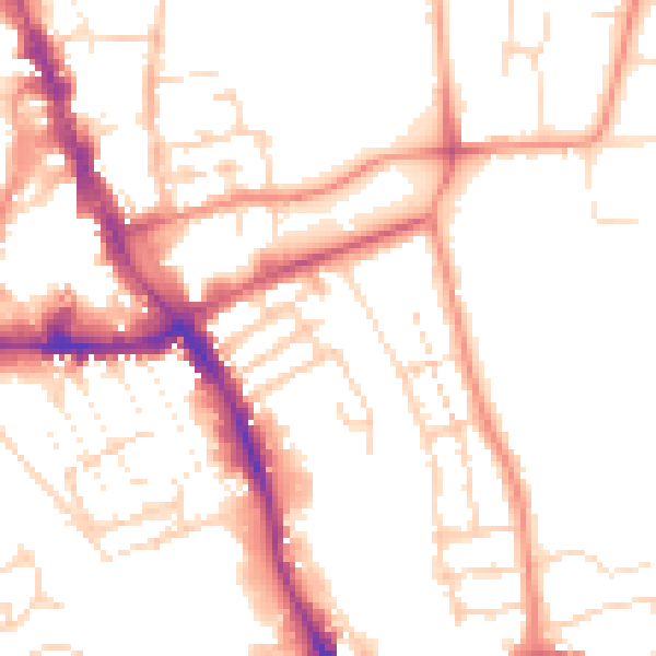 Daytime road noise heatmap for NG31 6HH