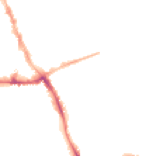 Night-time road noise heatmap for NG31 6HH