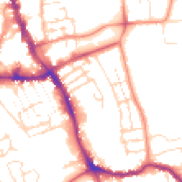 Daytime road noise heatmap for NG31 6HL
