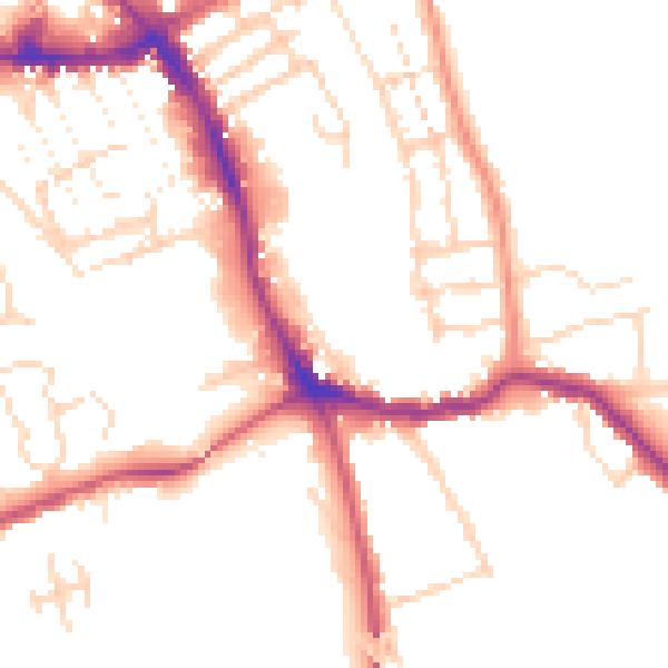Daytime road noise heatmap for NG31 6HN