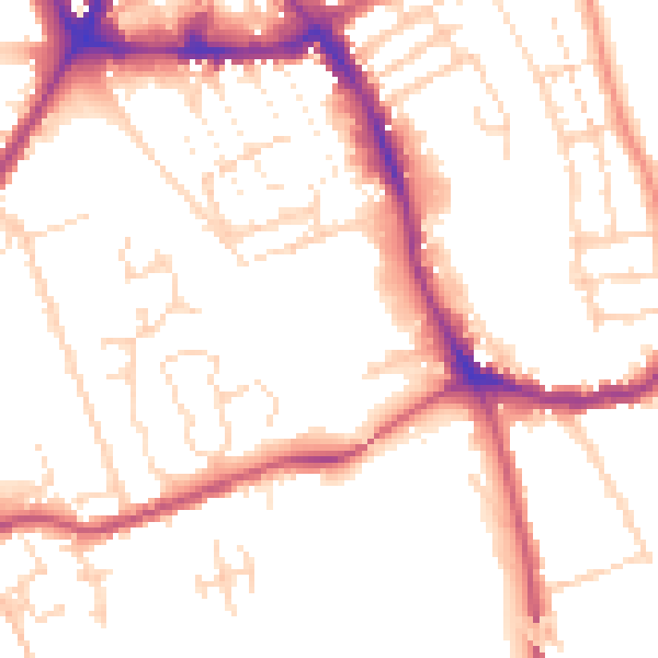 Daytime road noise heatmap for NG31 6HP