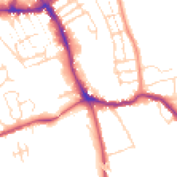 Daytime road noise heatmap for NG31 6HS