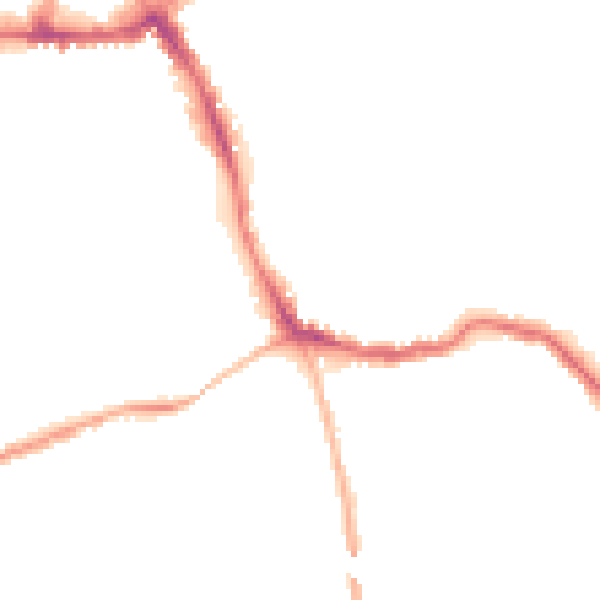 Night-time road noise heatmap for NG31 6HS