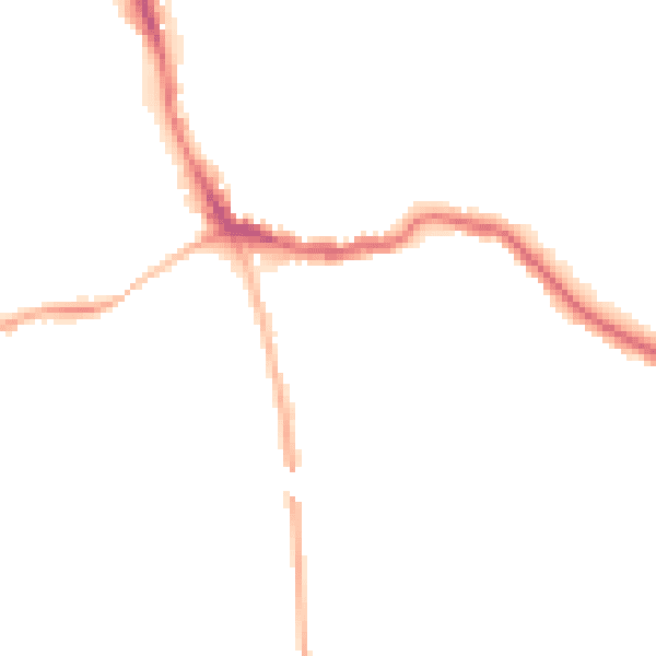 Night-time road noise heatmap for NG31 6JF