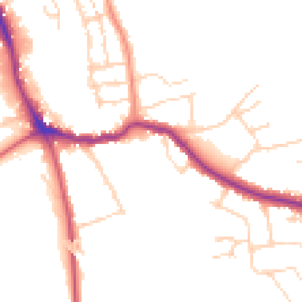 Daytime road noise heatmap for NG31 6JL