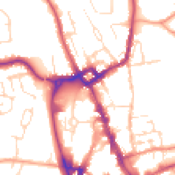 Daytime road noise heatmap for NG31 6NU