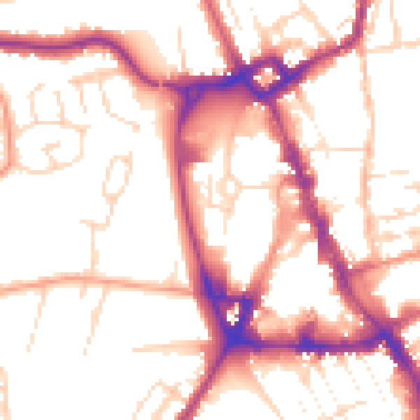 Daytime road noise heatmap for NG31 6PG