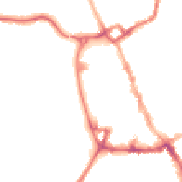 Night-time road noise heatmap for NG31 6PG