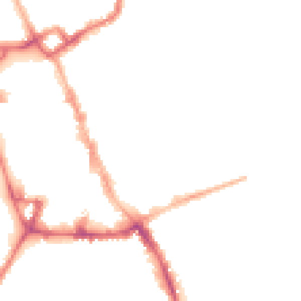 Night-time road noise heatmap for NG31 6QL