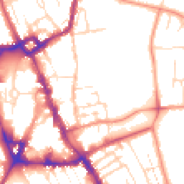 Daytime road noise heatmap for NG31 6QP