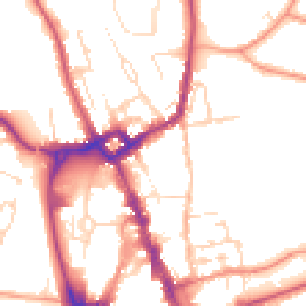 Daytime road noise heatmap for NG31 6RS