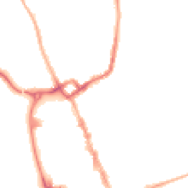Night-time road noise heatmap for NG31 6RS
