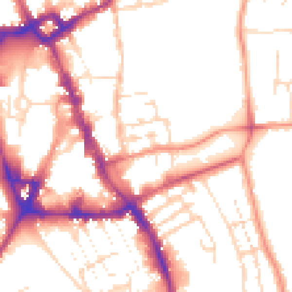 Daytime road noise heatmap for NG31 6TA
