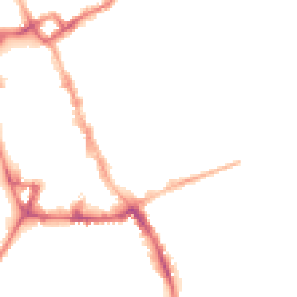Night-time road noise heatmap for NG31 6TA