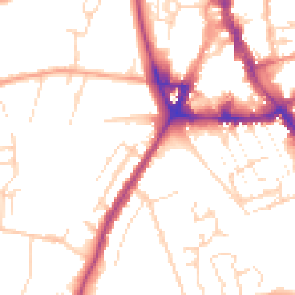 Daytime road noise heatmap for NG31 7AB