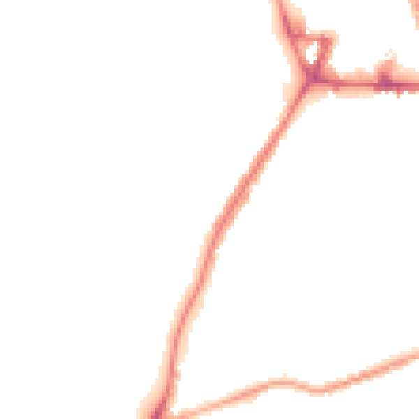 Night-time road noise heatmap for NG31 7AL