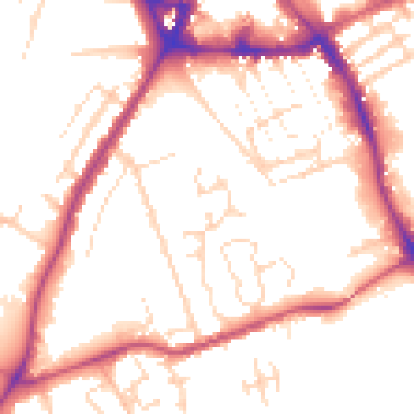 Daytime road noise heatmap for NG31 7AR