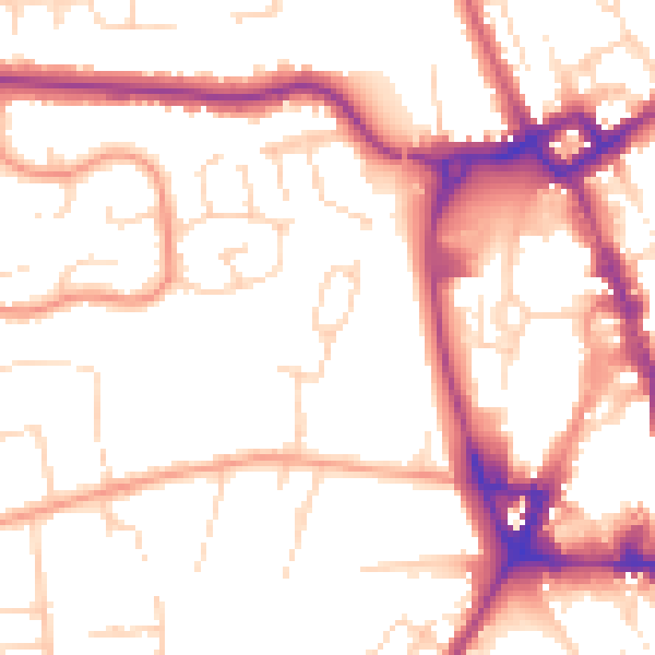Daytime road noise heatmap for NG31 7GA