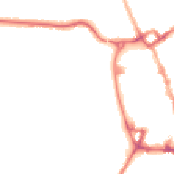 Night-time road noise heatmap for NG31 7GA