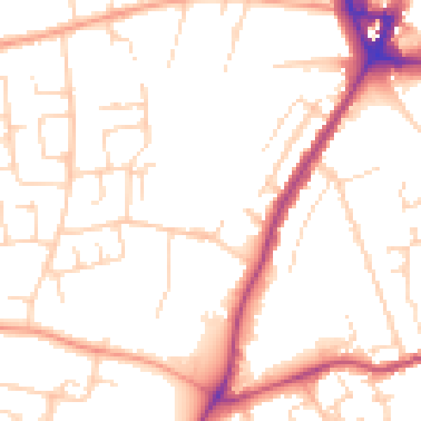Daytime road noise heatmap for NG31 7GH