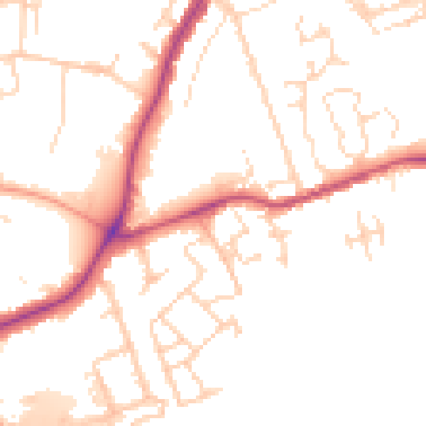 Daytime road noise heatmap for NG31 7GJ