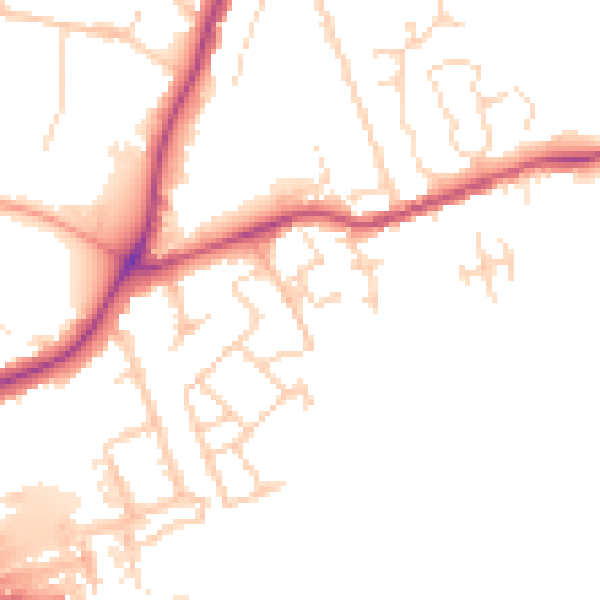 Daytime road noise heatmap for NG31 7GN