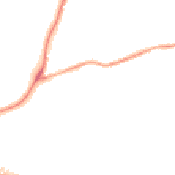 Night-time road noise heatmap for NG31 7GN