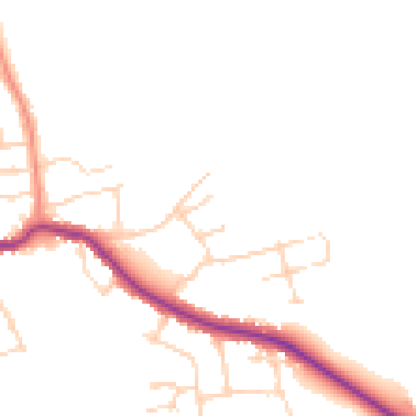 Daytime road noise heatmap for NG31 7HT