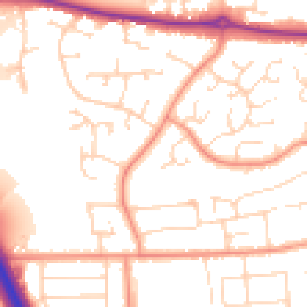 Daytime road noise heatmap for NG31 7LT
