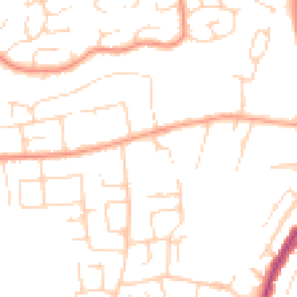 Daytime road noise heatmap for NG31 7NS