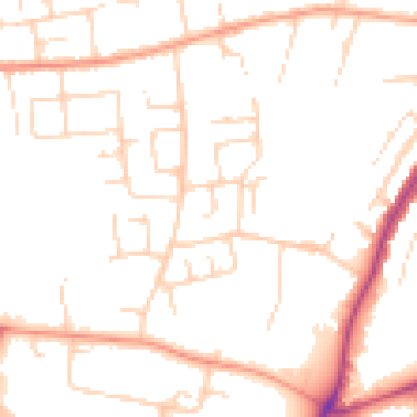 Daytime road noise heatmap for NG31 7PF
