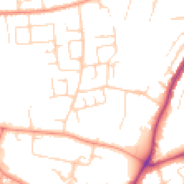 Daytime road noise heatmap for NG31 7QF