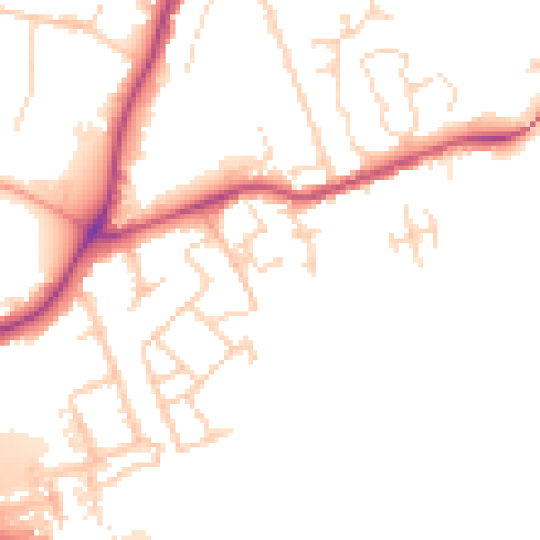 Daytime road noise heatmap for NG31 7RY