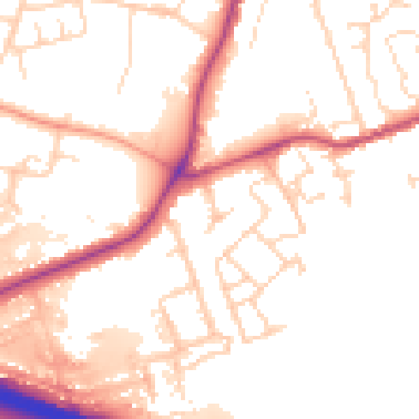 Daytime road noise heatmap for NG31 7SJ