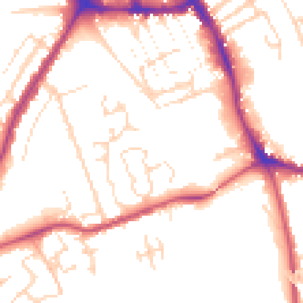 Daytime road noise heatmap for NG31 7WP