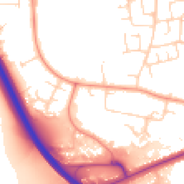 Daytime road noise heatmap for NG31 7YE