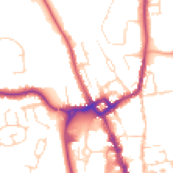 Daytime road noise heatmap for NG31 8AN