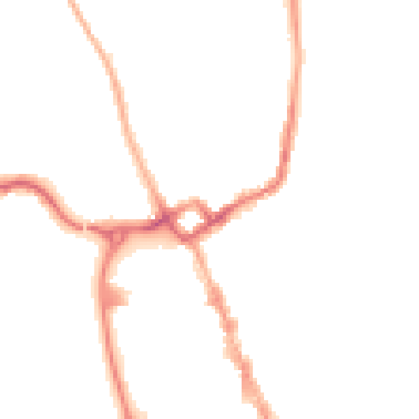 Night-time road noise heatmap for NG31 8BE