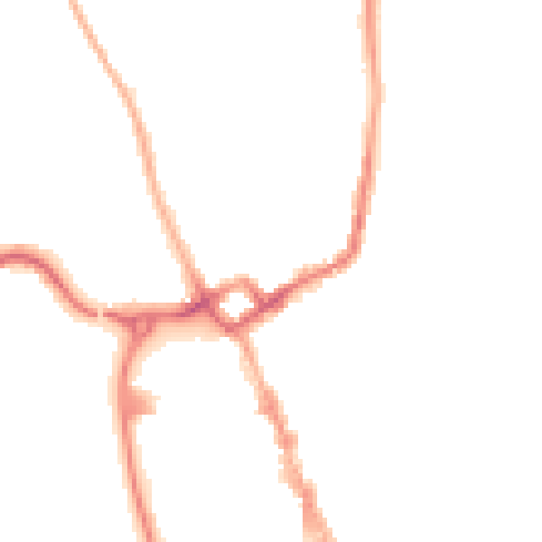 Night-time road noise heatmap for NG31 8BG