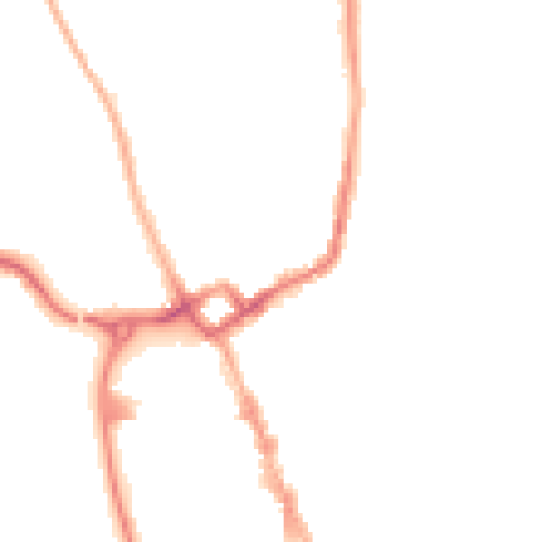 Night-time road noise heatmap for NG31 8BQ
