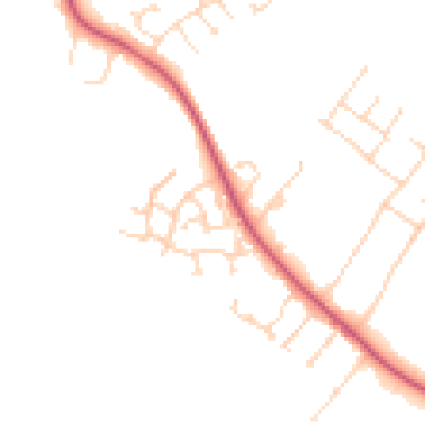 Daytime road noise heatmap for NG31 8GA