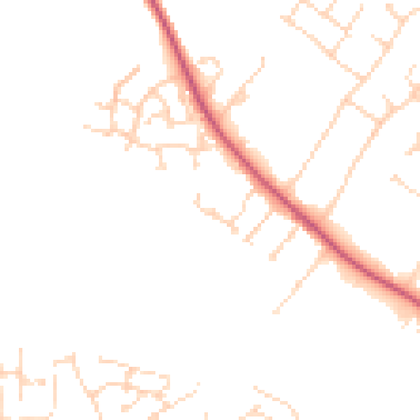 Daytime road noise heatmap for NG31 8GJ