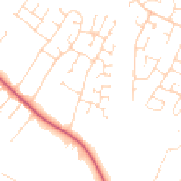 Daytime road noise heatmap for NG31 8GP