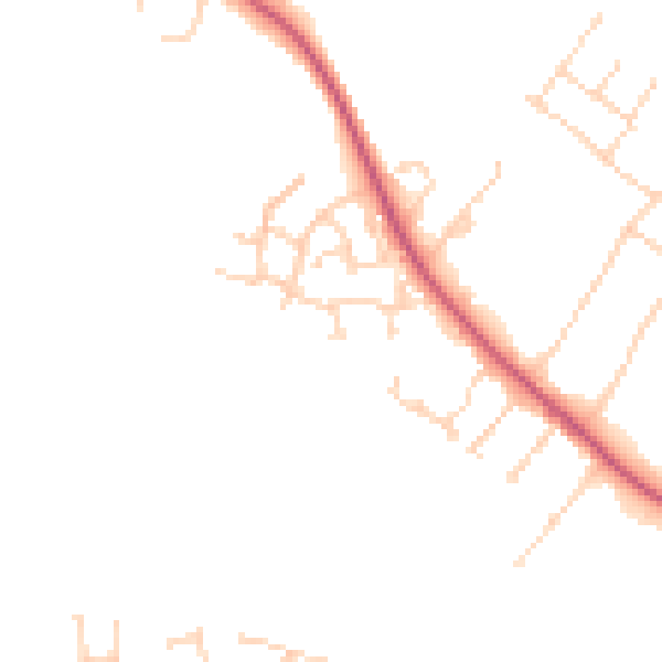 Daytime road noise heatmap for NG31 8GQ