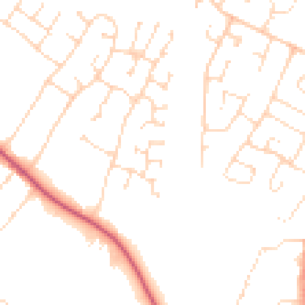 Daytime road noise heatmap for NG31 8GS