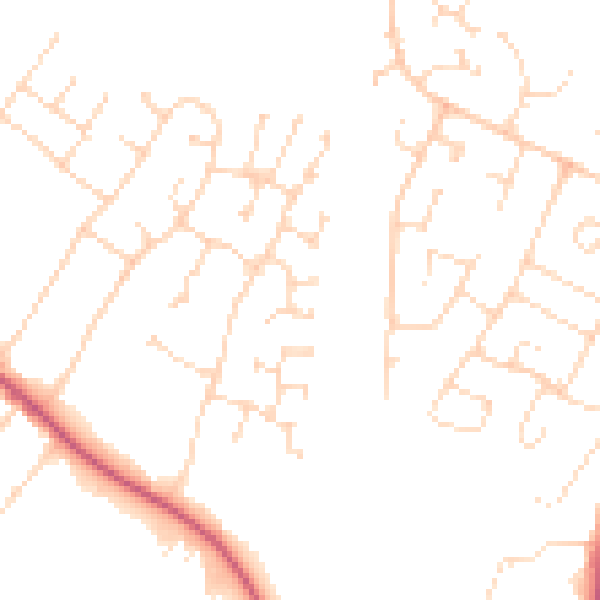 Daytime road noise heatmap for NG31 8GU