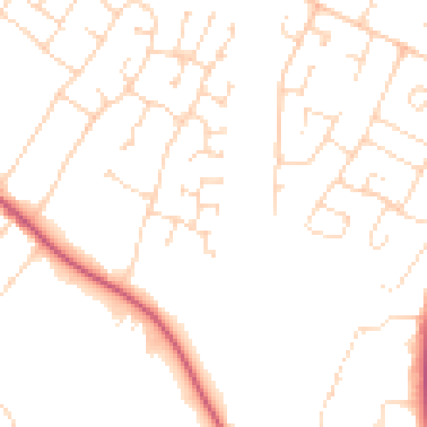 Daytime road noise heatmap for NG31 8GW