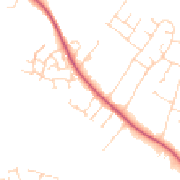 Daytime road noise heatmap for NG31 8HH