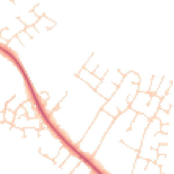 Daytime road noise heatmap for NG31 8HN