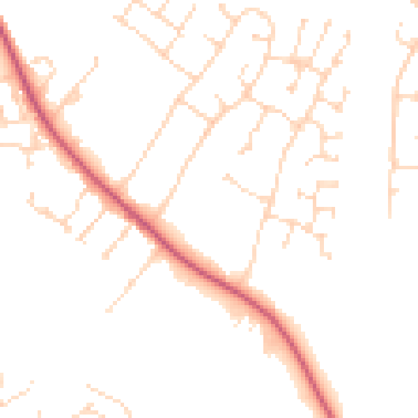 Daytime road noise heatmap for NG31 8HT